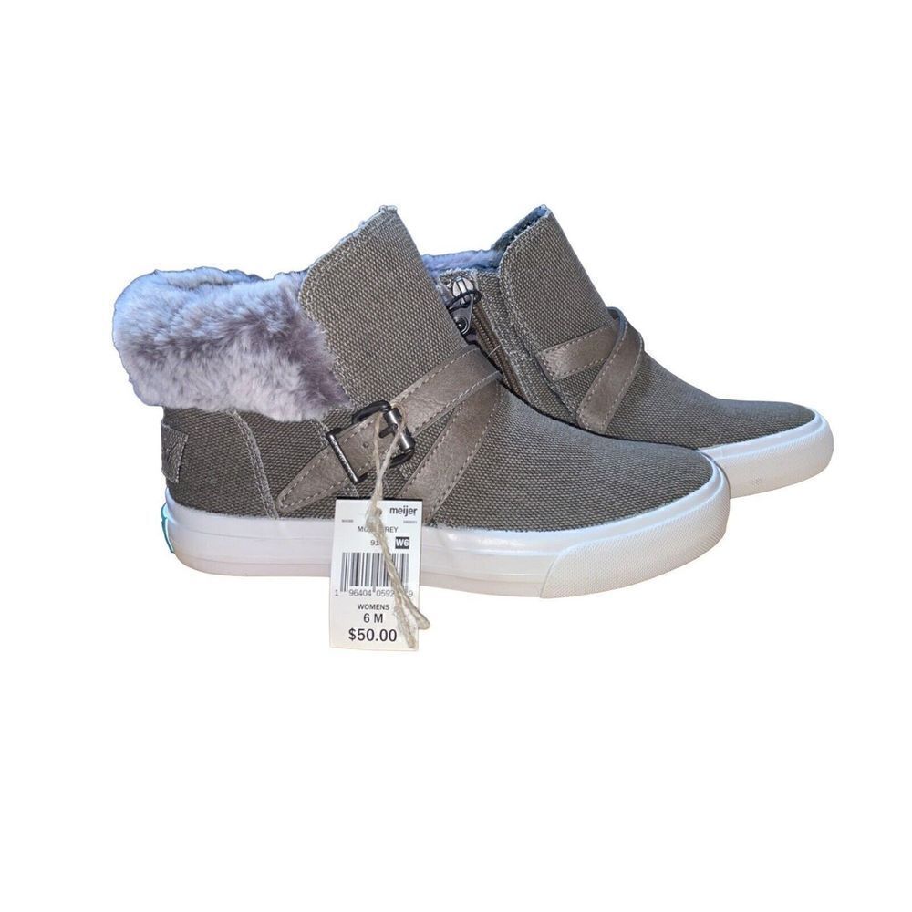 NOT AVAILABLE Blowfish Women’s Mojie Mid Top Sneaker Bootie,Faux Fur Trim Size 6